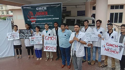 Medical Students in Assam protest against attack & brutalization on Doctors in Kolkata