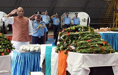 AN-32 Crash: Defence Minister Rajnath Singh pays homage to martyrs at Palam in South Delhi