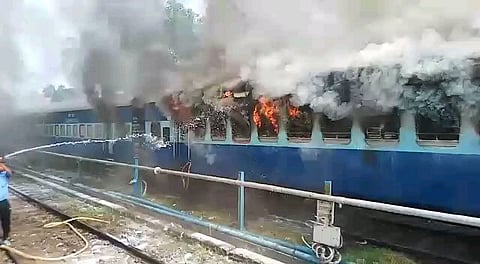 Three Coaches Of Stationary Silchar-Trivandrum Express Gutted