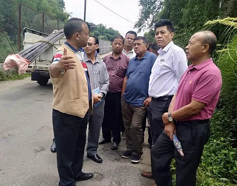 North Shillong Constituency MLA Adelbert Nongrum Inspects Jaiaw Road, Shillong