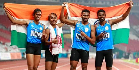 Hima Das-led India mixed relay team's 'silver' in Asian games to upgrade to 'Gold' medal