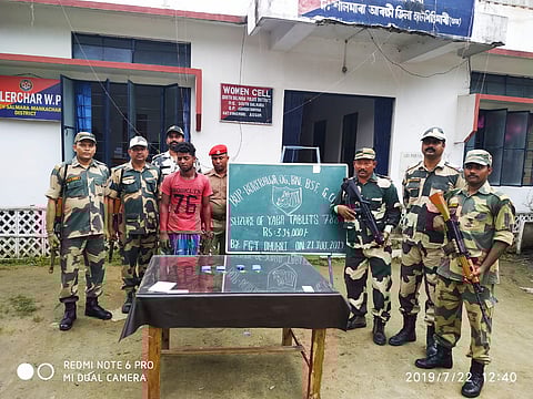 Indian Drug smuggler held by BSF near Indo-Bangla Border, 788 YABA Tablets seized