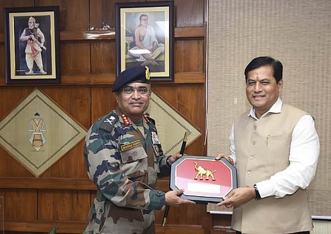 General Officer Commanding Gajraj Corps meets CM Sonowal at his office