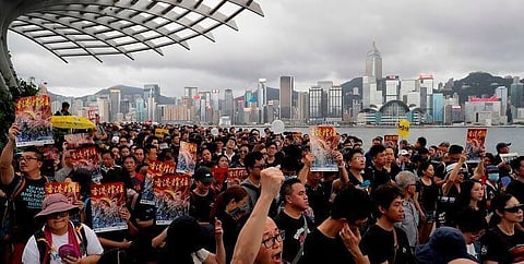 Protest In Hong Kong's Famous Kowloon Tourist Spot