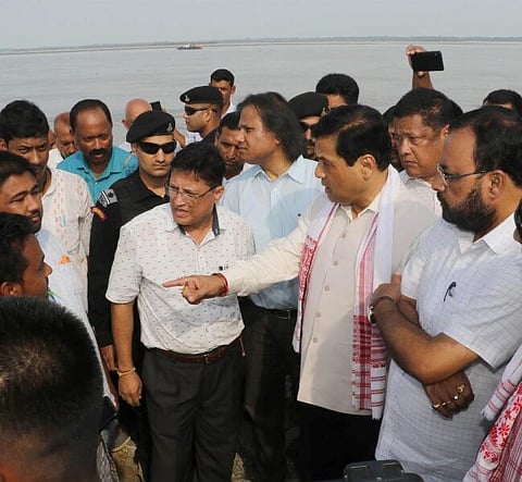 Chief Minister Sarbananda Sonowal reviews flood situation in Majuli