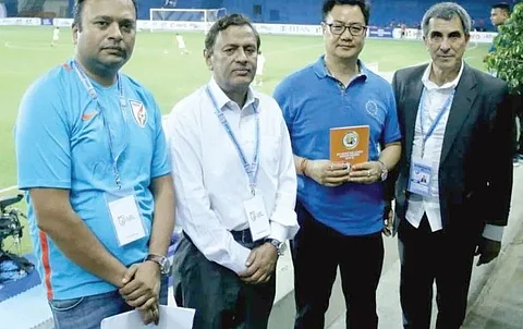 Union Sports Minister Kiren Rijiju Launches AIFF Golden Baby Leagues Handbook