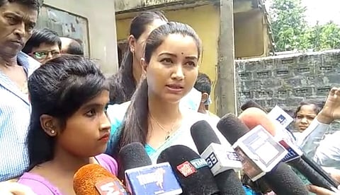 BJP MLA Angoorlata Deka distributes ration to Assamese Film Industry workers at Dispur