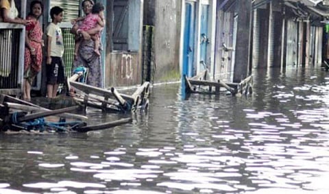 Artificial flood caused by a heavy shower affects several places in North Lakhimpur
