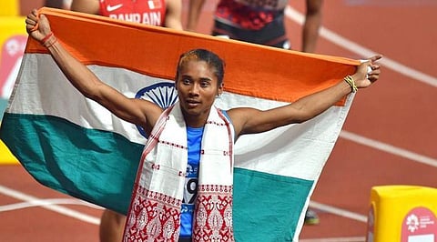 Hima Das Sprints To 400 Metre Race Clinched Gold