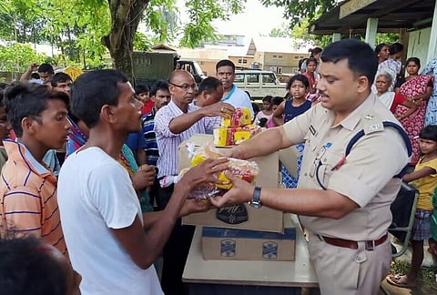 Praiseworthy role of Darrang Police during flood: SP leads team in relief distribution