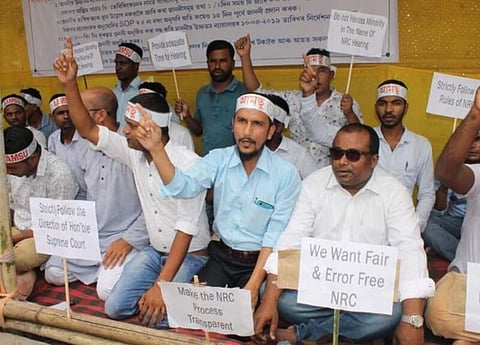 All Assam Minority Students’ Union protests in Lakhimpur against ‘harassment’ in re-verification for NRC