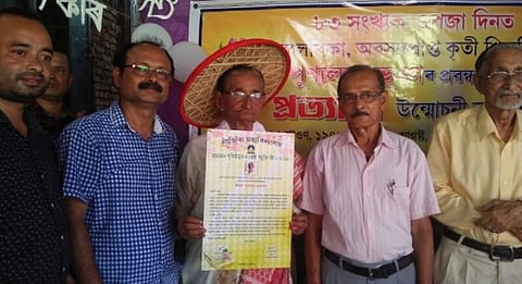 Best reader award conferred to octogenarian Puspalata Bhuyan in Sivasagar