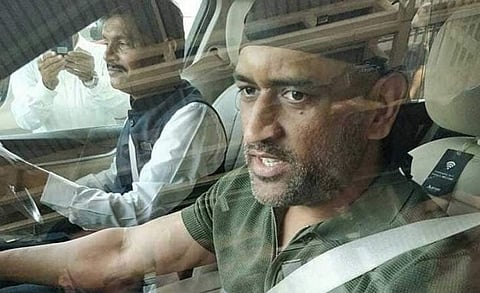 M.S. Dhoni in Jaipur, Sporting New Look
