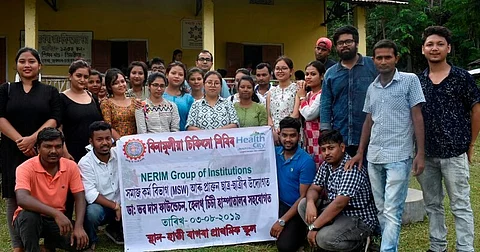 Flood relief-cum-health camp held by Department of Social Work and NERIM Group
