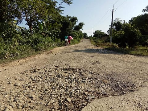 Phillobari-Pengeree Road of Tinsukia District In Deplorable Condition