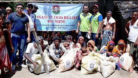 Round Table India- guwahati based NGO distributes relief items among flood-affected families