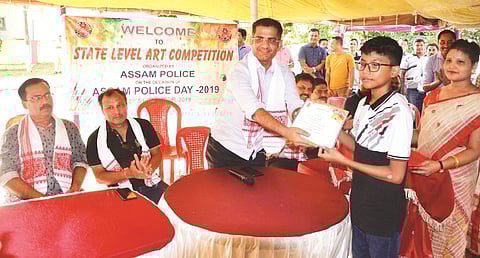Art Contest For Students By Assam Police At Number 2 Residential Area
