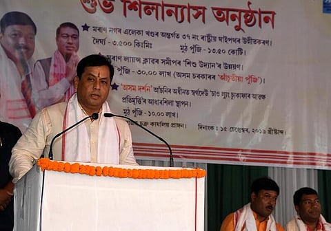 Sarbananda Sonowal presents birth certificates to inmates of Prerona children home