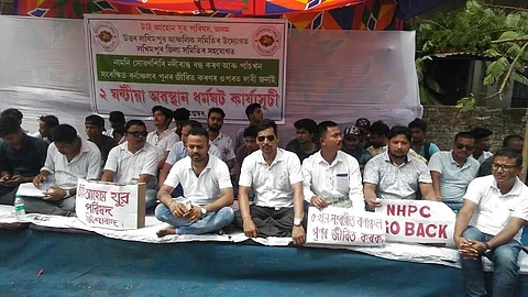 TAYPA Stages Sit-in, Demands Halt to Subansiri Dam Work in Lakhimpur