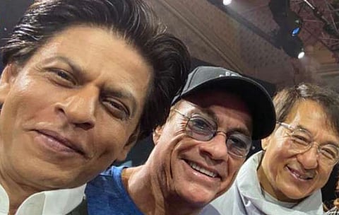 Shah Rukh Khan Poses with his ‘Heroes’ Jackie Chan, Van Damme