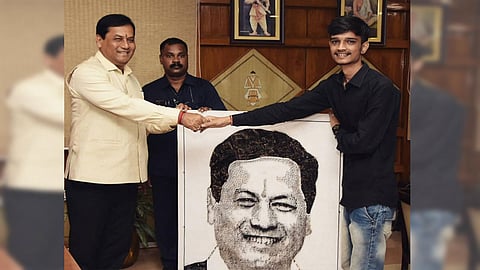 Dhubri Youth makes CM Sonowal's Portrait using Computer Motherboard
