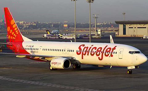 Banner with ‘No cracker’Logo Row for SpiceJet at Madurai Airport