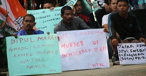 MPYC stages protest against Garo Hills Council CEM Dipul Marak