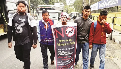 Lone Cottonian takes out silent Padyatra to Dispur against CAA