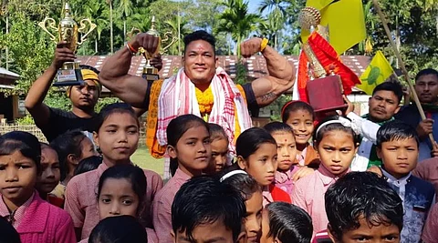 Rousing welcome for Mr. Universe Dipjyoti Boro