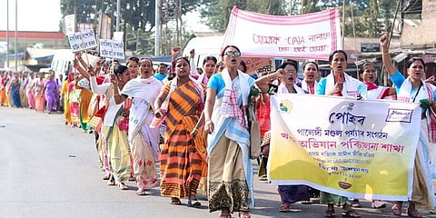 Massive anti-CAA protests rock Numaligarh, women play an active role