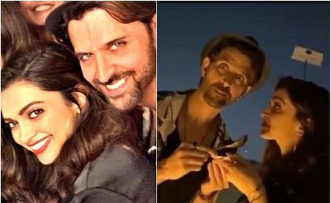 Hrithik Roshan feeds Deepika Padukone chocolate cake