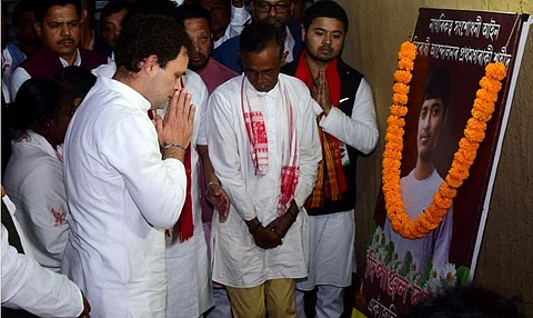 Congress leader Rahul Gandhi meets martyr Dipanjal Das’ family