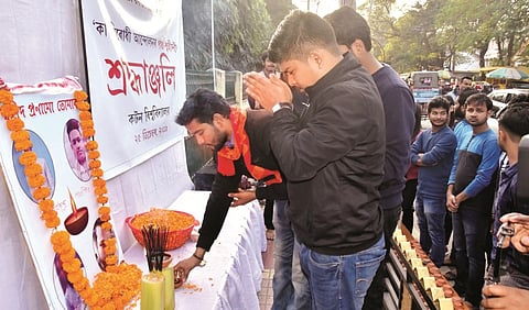Cottonians Pay Tribute to Anti-CAA Martyrs At Cotton University
