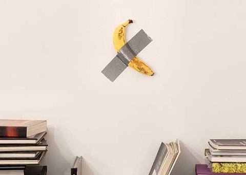 Artist puts banana taped on wall on sale for 91K pound