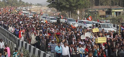 Bharatiya Janata Party organized peace rally at Jagiroad