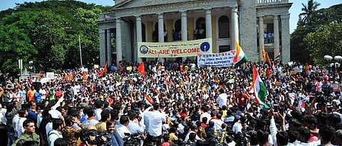 Pro-CAA: Thousands of people staged a sit-in demonstration in Bengaluru