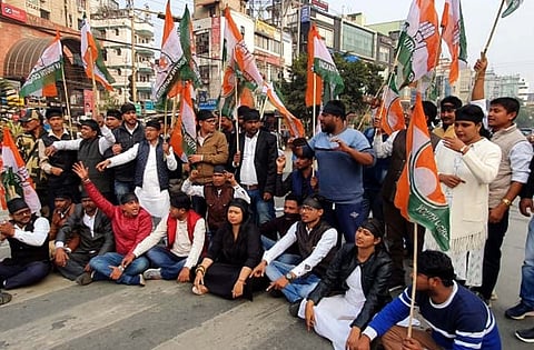 Assam Youth Congress workers demand release of YC President Kamrul Islam