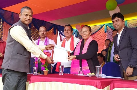 Minister Pramila Rani Brahma distributes land pattas to 616 beneficiaries