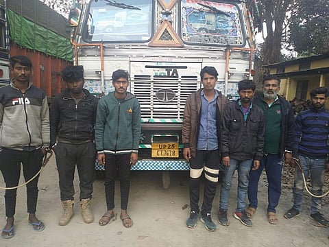 Illegal Teak Wood seized during Naka Checking in Kokrajhar, Two Trucks Detained