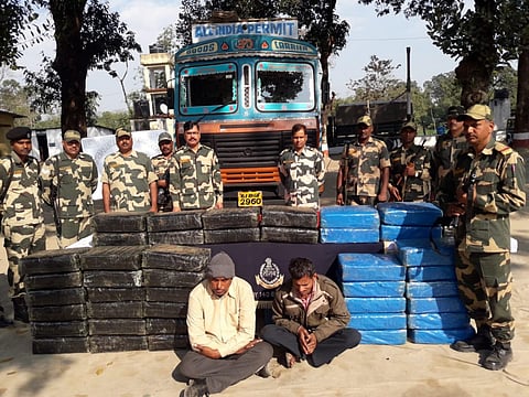 BSF apprehended two drug peddlers in Coochbehar, Ganja worth Rs 49,990 seized