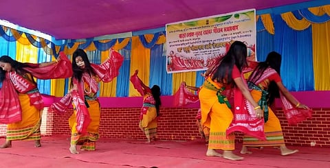 Bodo folk song and dance festival held in Kalbari Bathou Temple, Tamulpur