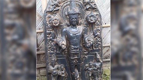 Vishnu idol excavated from Cotton University, Guwahati