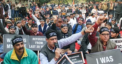 We’re coming back home, roar Kashmiri Pandits at Jantar Mantar