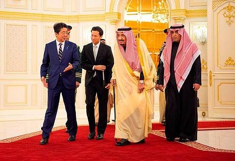Japanese Prime Minister Shinzo Abe meets King of Saudi Arabia