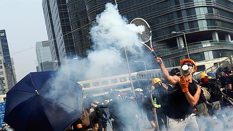 Tear gas fired at Hong Kong protesters