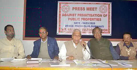 NF railway mazdoor union (NFRMU) opposes privatization at guwahati press club