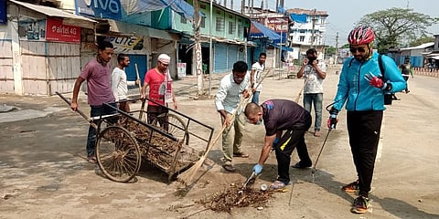 Sanitization programme by a group of youths initiated in Dhakuakhana