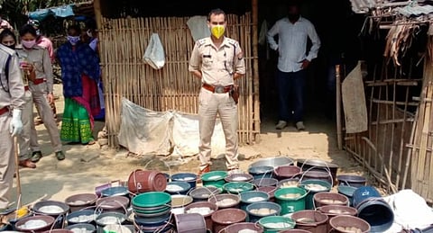 State Excise Department, Doomdooma Police seized illicit liquor in Hokonguri TE