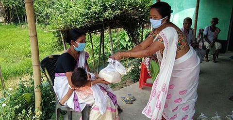 Organizations, institutions of Lakhimpur distributed food items among needy families