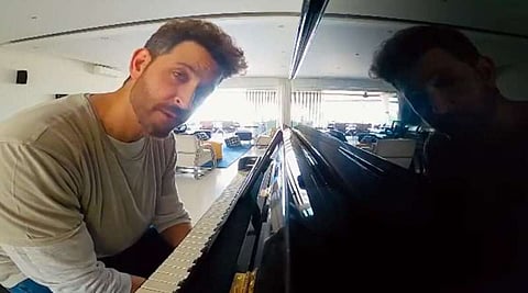 Bollywood actor Hrithik Roshan hones piano skills